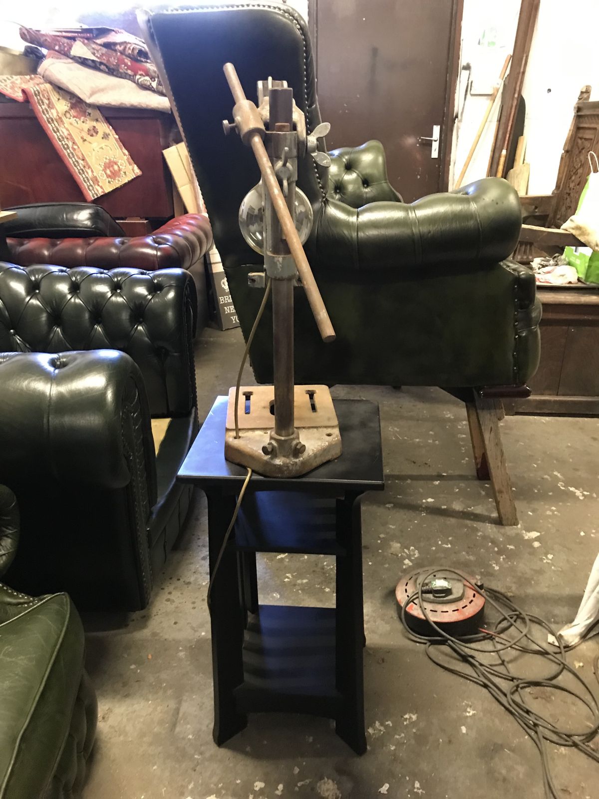 Upcycled De Wolf  Drill Press Quirky Table Lamp photo vintage