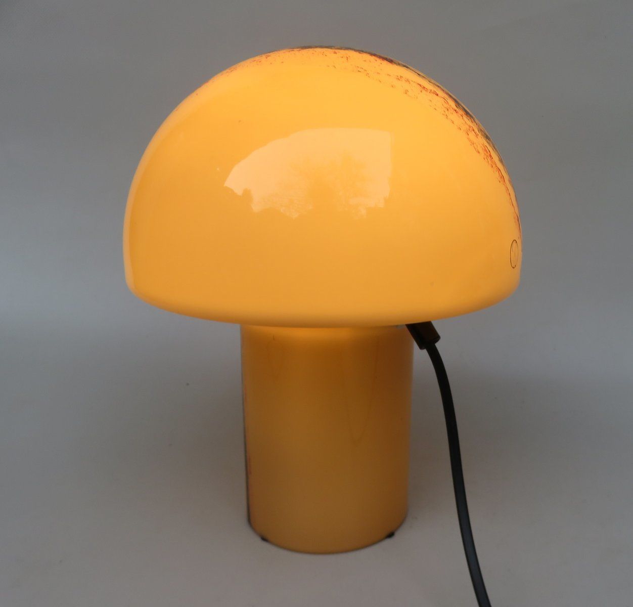 1496.0 Small Black Orange Mushroom Luminaire Table Lamp From Peill And Putzler, 1970s photo