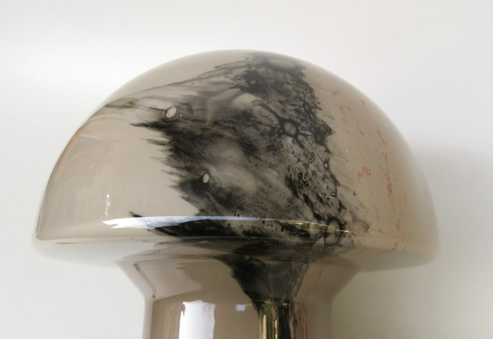 photo vintage Small Black Orange Mushroom Luminaire Table Lamp From Peill And Putzler, 1970s