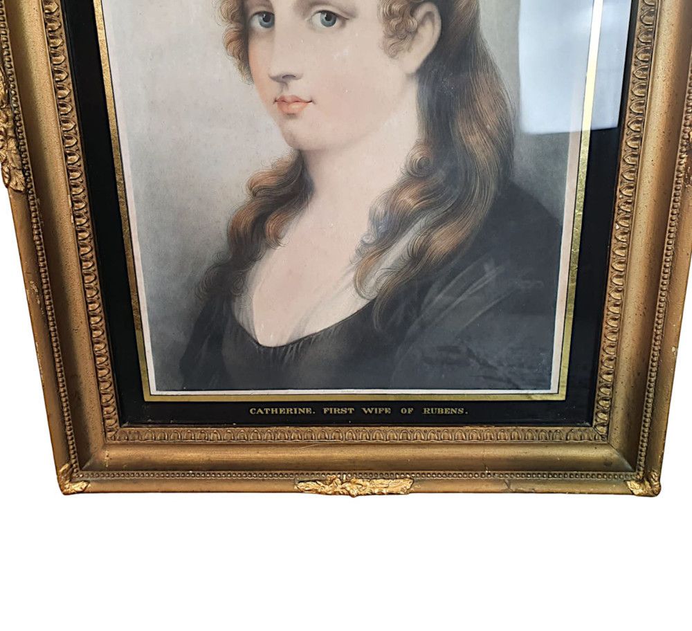 A Lovely Quality 19th Century Giltwood Framed Aquatint Print photo Art