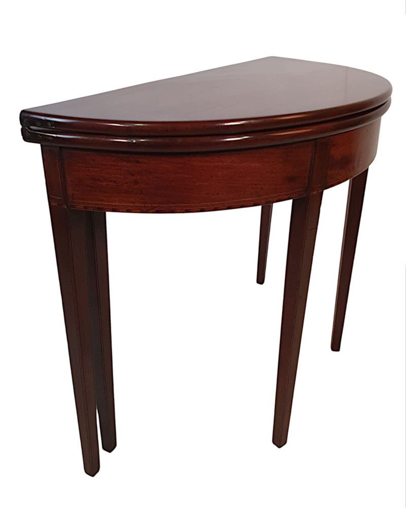 A Stunning 19th Century Irish Georgian Turn Over Leaf Tea Table photo furniture
