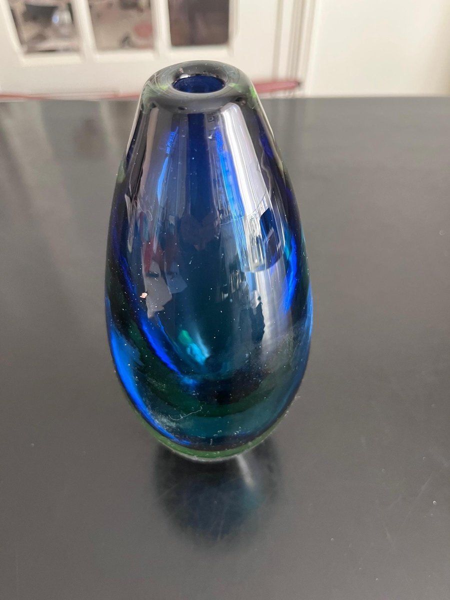 Murano Flavio Polished Glass Vase By Flavio Poli photo for sale