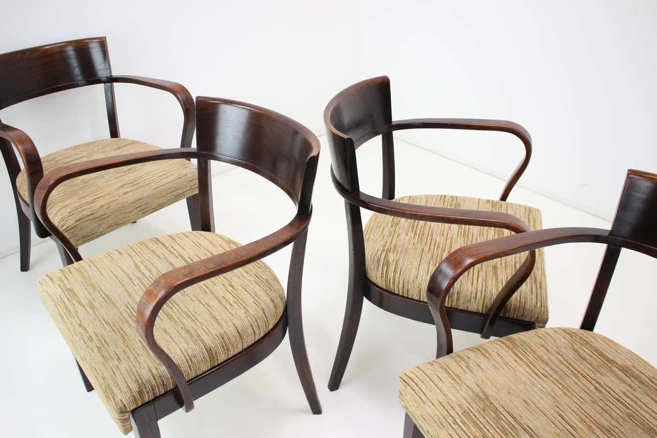 photo buy Rare Set Of Four Catalog Chairs H 224 By Jindřich Halabala 1930s, Czechoslovakia