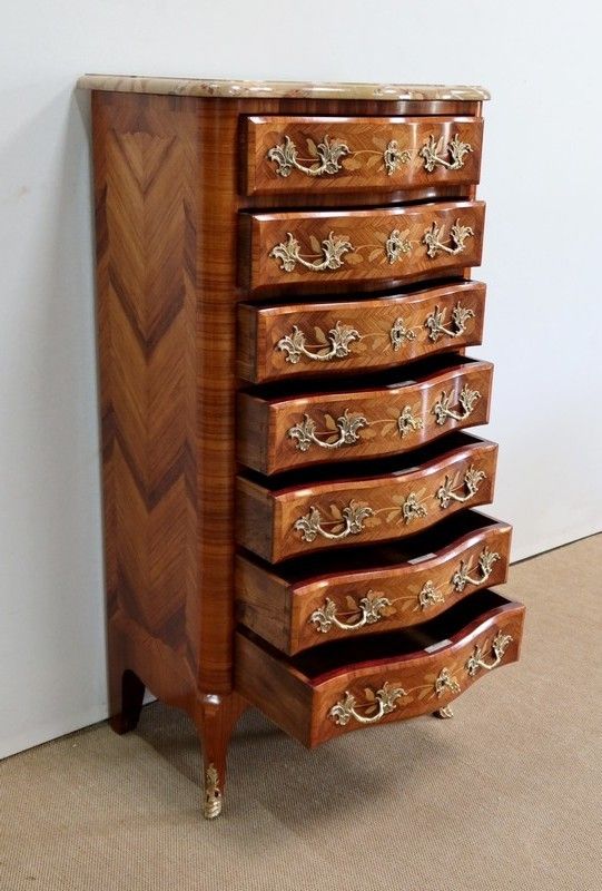 Semainier In Amaranth Veneer And Marquetry, Louis XV Style   Early 20th Century photo Furniture