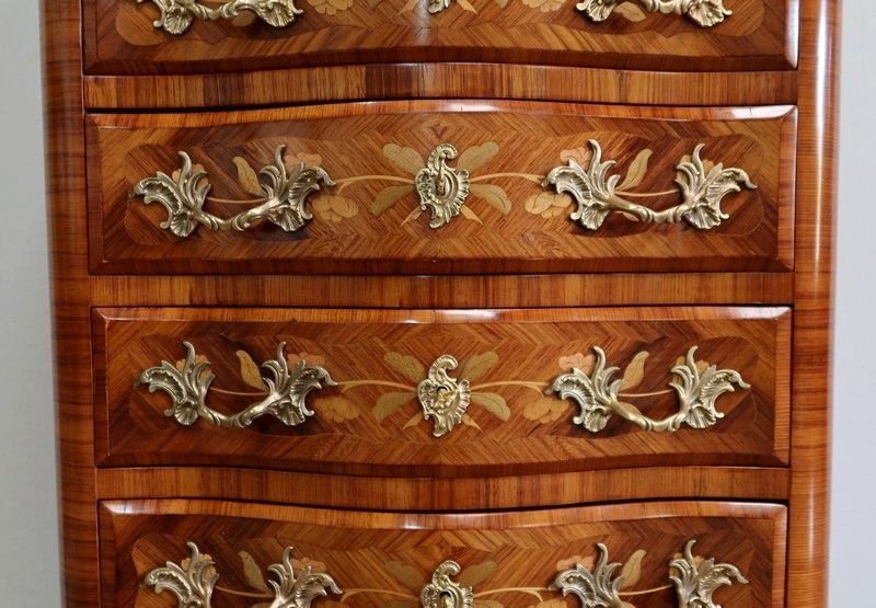 photo for sale Semainier In Amaranth Veneer And Marquetry, Louis XV Style   Early 20th Century