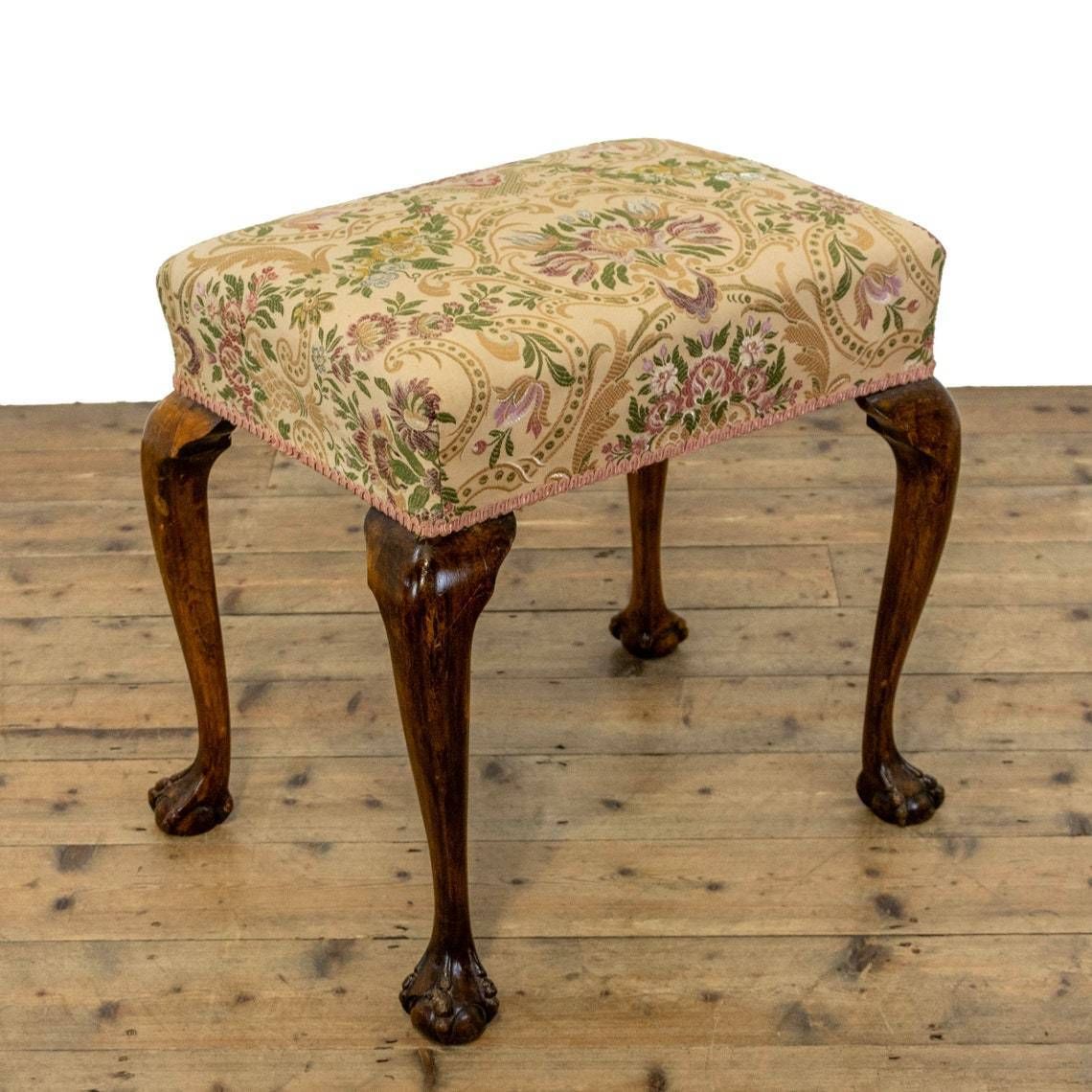 Antique Stool With Fabric Seat Antiques  Antique Furniture  Victorian Stools