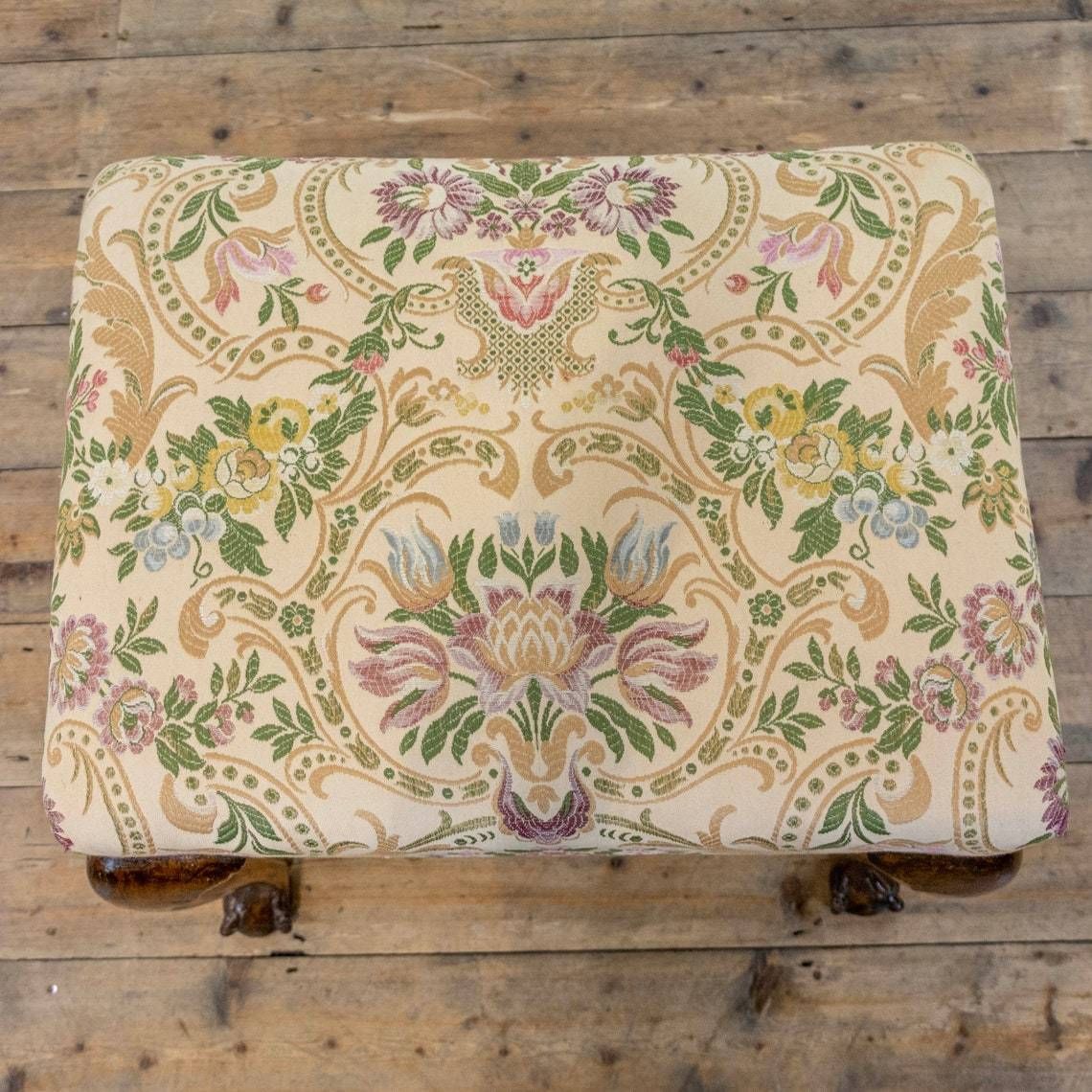 Antique Stool With Fabric Seat Antiques  Antique Furniture  Victorian Stools photo for sale