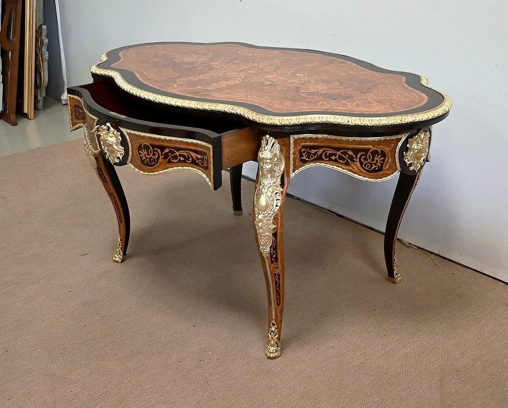 Rare Table In Precious Wood, Napoleon III Period – Mid 19th Century photo Furniture