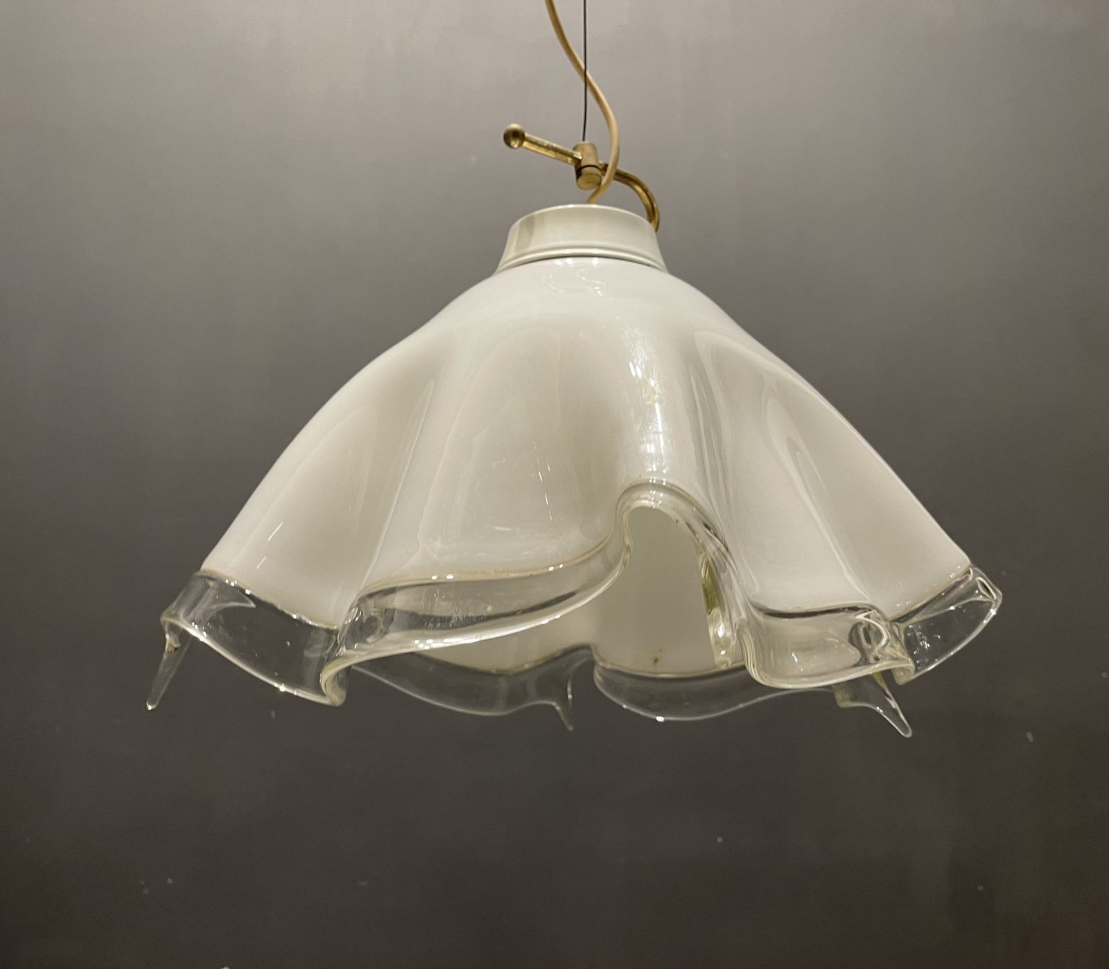 Italian Midcentury Murano Glass Light Pendant photo buy