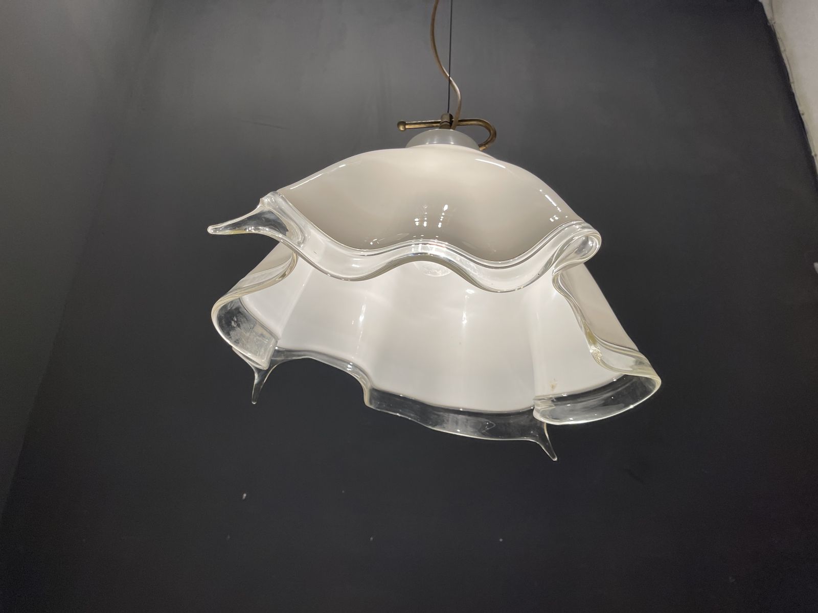 Italian Midcentury Murano Glass Light Pendant photo vintage