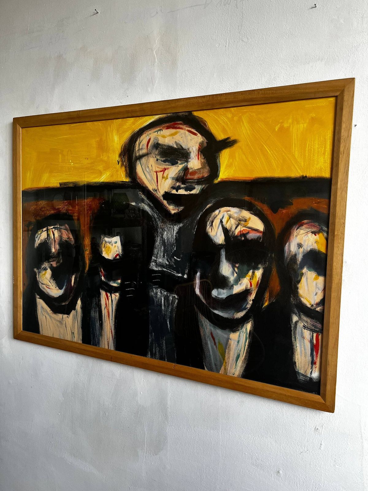 Framed Painting Of 4 Abstract People / Gift/ Wall Hanging photo furniture