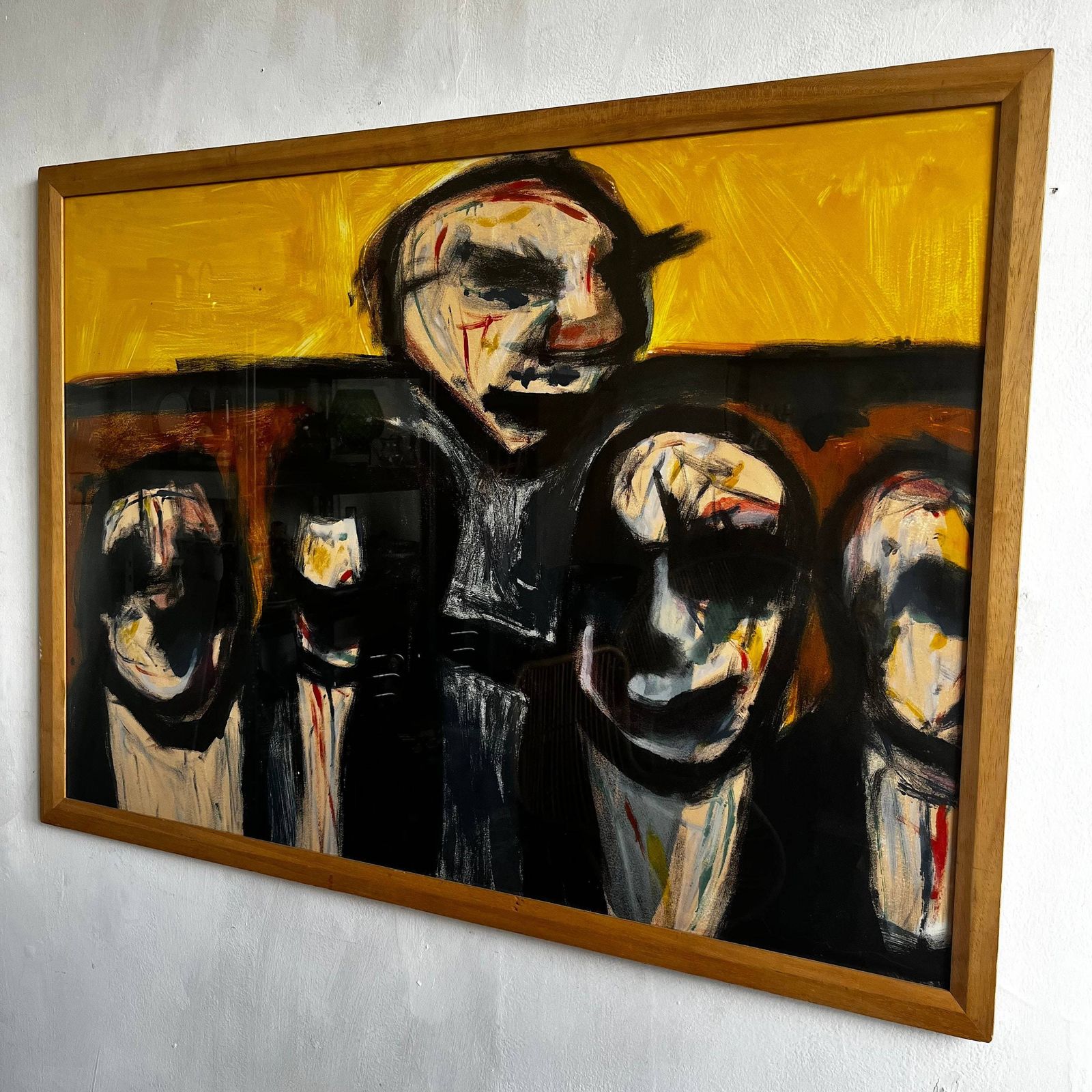 Framed Painting Of 4 Abstract People / Gift/ Wall Hanging photo 320.0