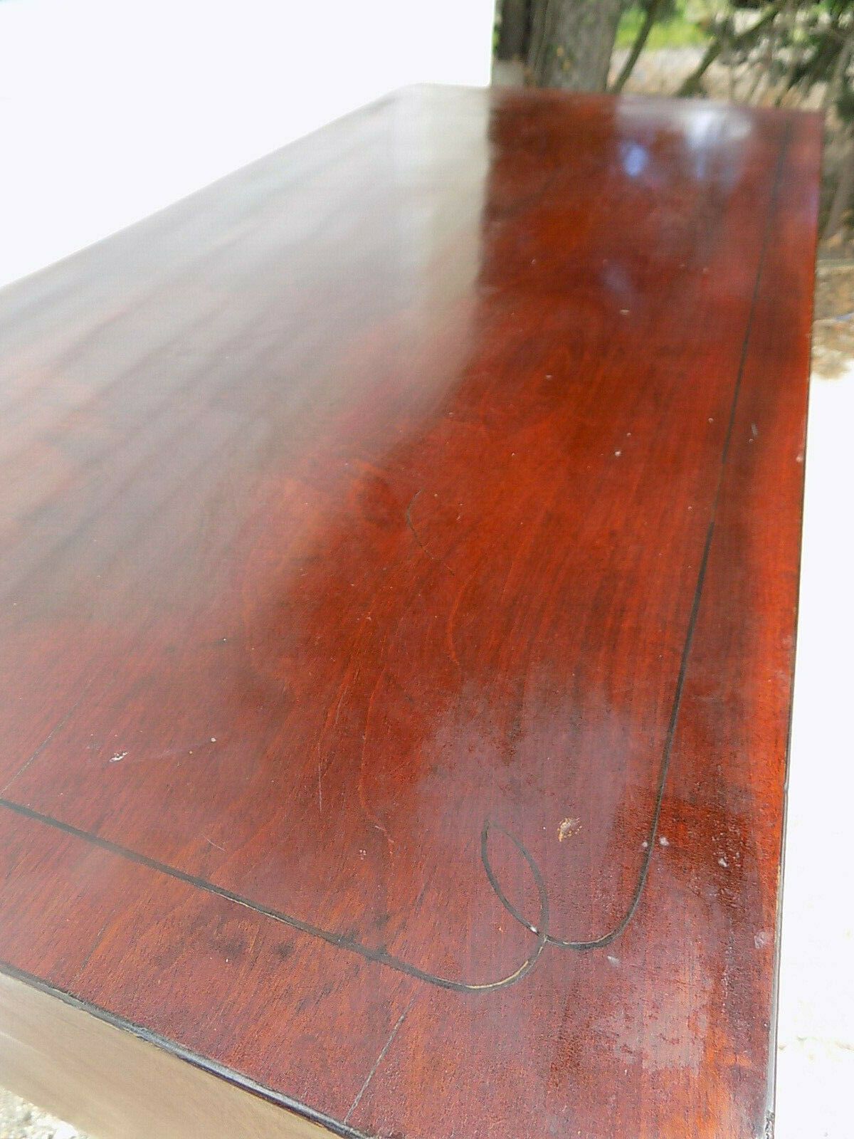 Edwardian Mahogany Inlaid Secretaire Bureau Desk Drawers Writing Office Bracket photo 455.0