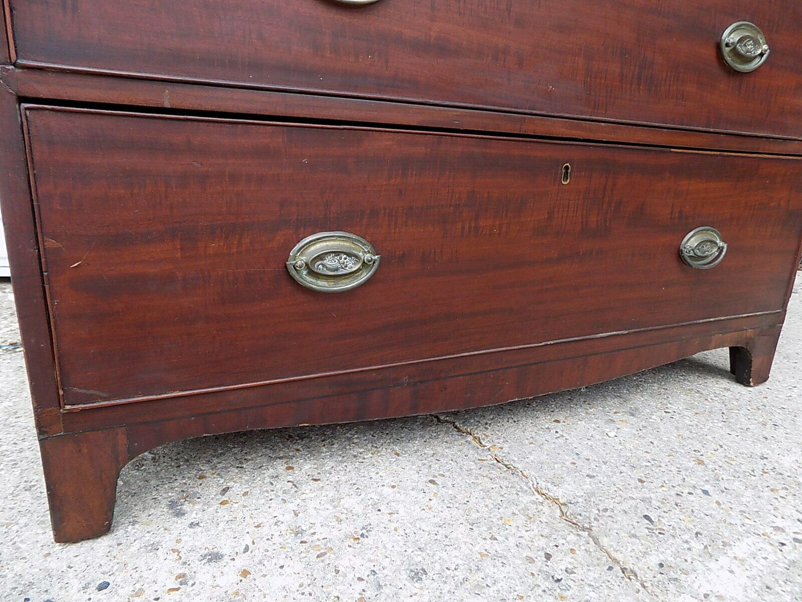 Edwardian Mahogany Inlaid Secretaire Bureau Desk Drawers Writing Office Bracket photo vinterior