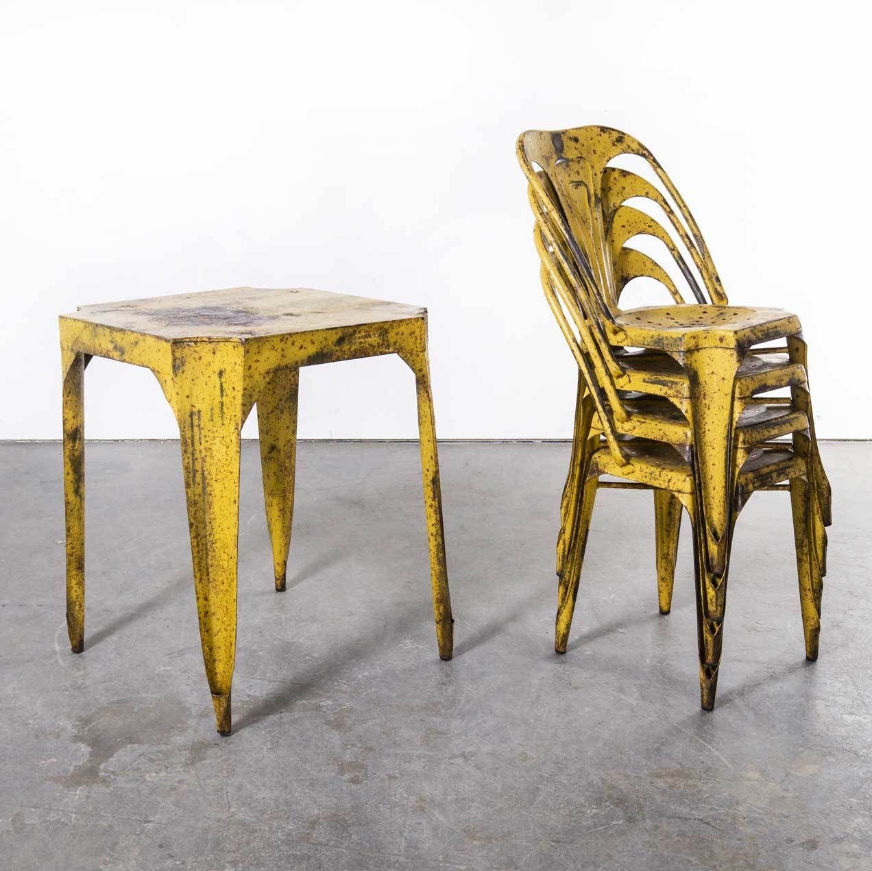 1950’s Original French Multipl’s Table And Chair Set – Yellow photo buy