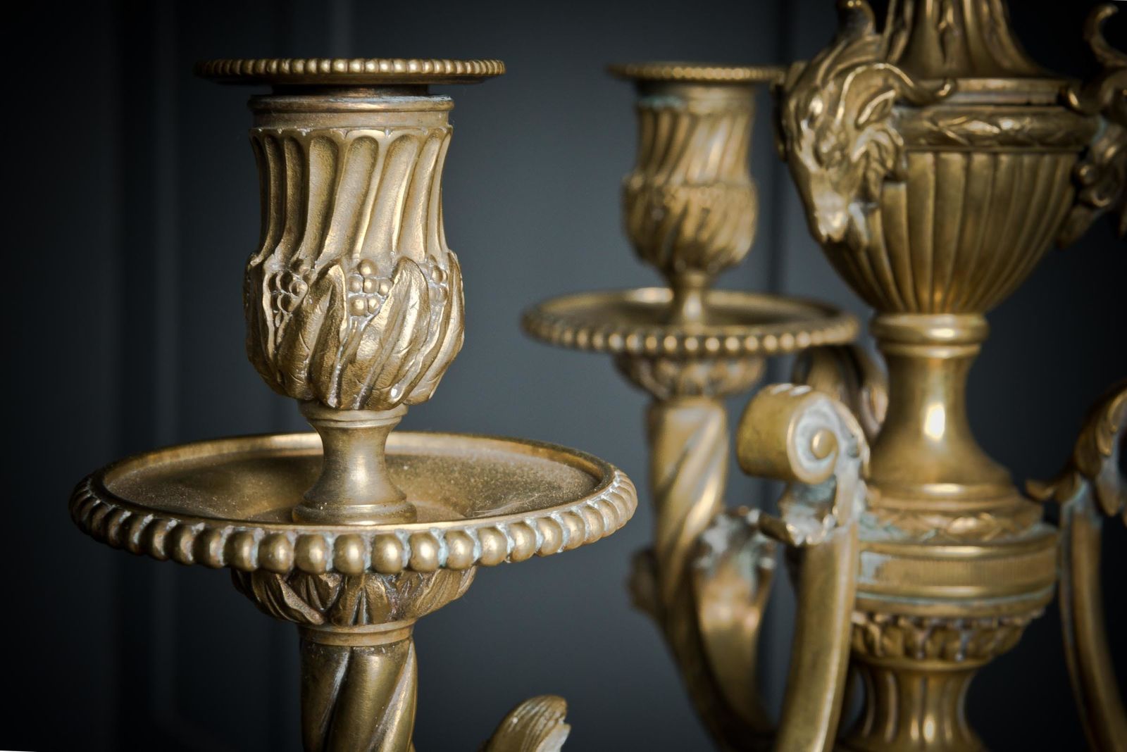 Pair Of Napoleon III French Brass Candle Sticks photo Home Decor