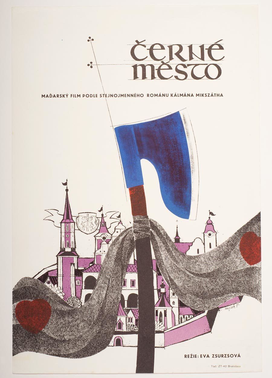 Movie Poster, The Black Town, Drahomír Mrózek, 1974