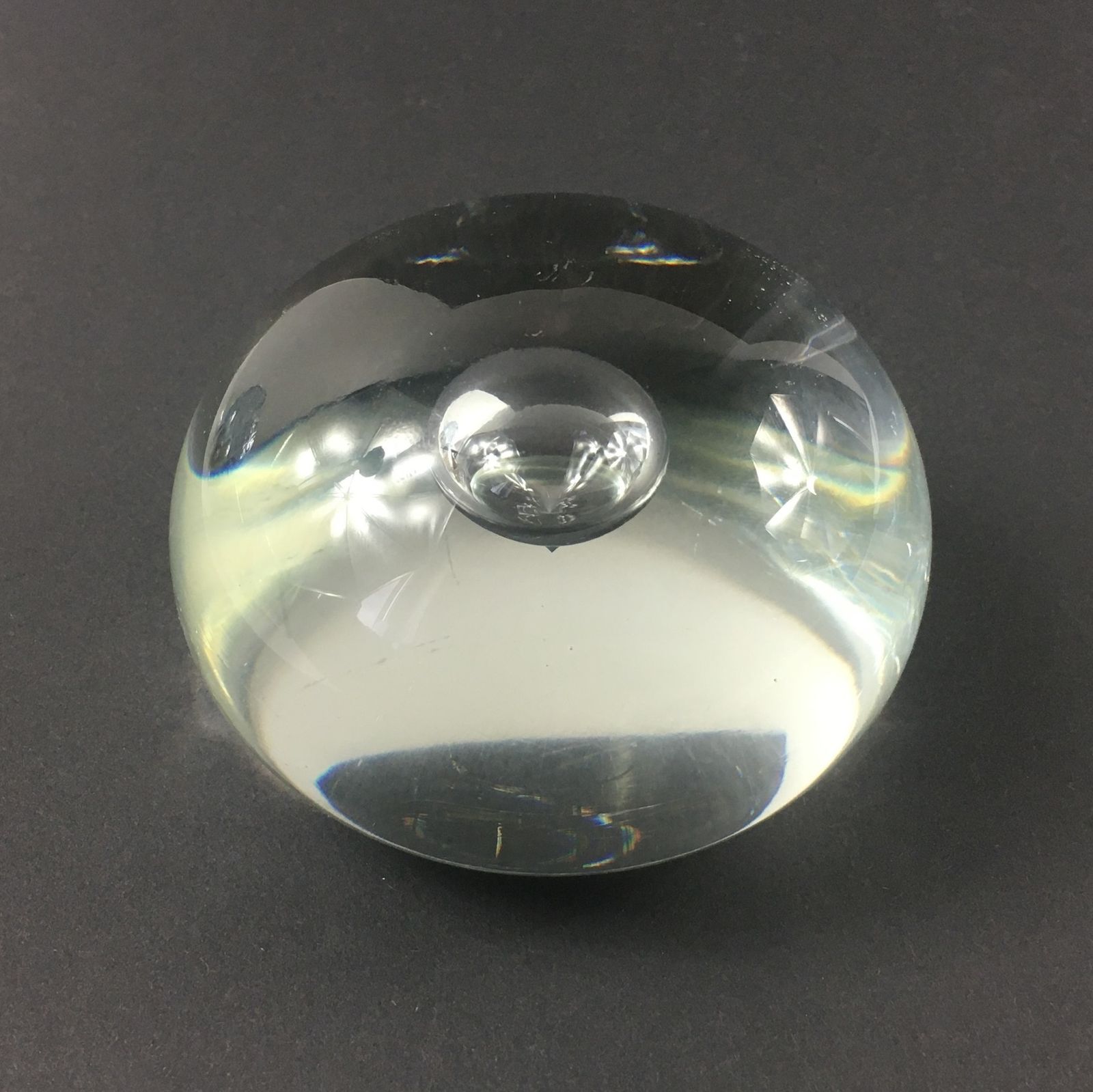 Signed Barbini Murano Transparent Art Glass Paperweight, Italy, 1970s photo for sale