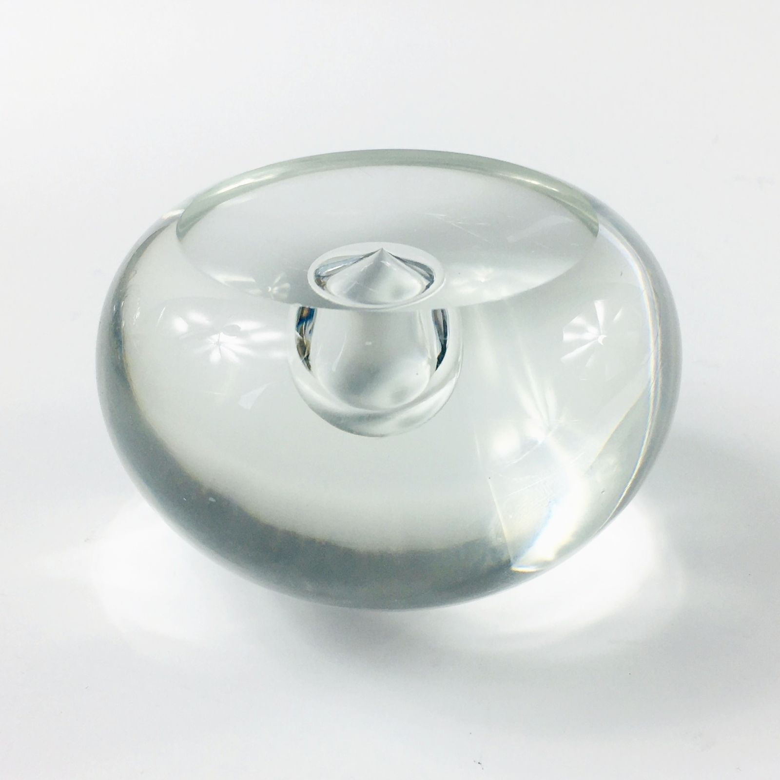 Signed Barbini Murano Transparent Art Glass Paperweight, Italy, 1970s photo vintage