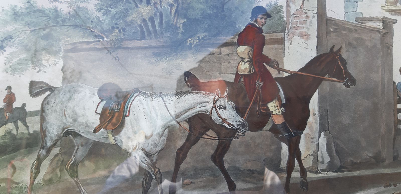 English Engraving By Carl Vernet "Entrance To The Stable" photo for sale