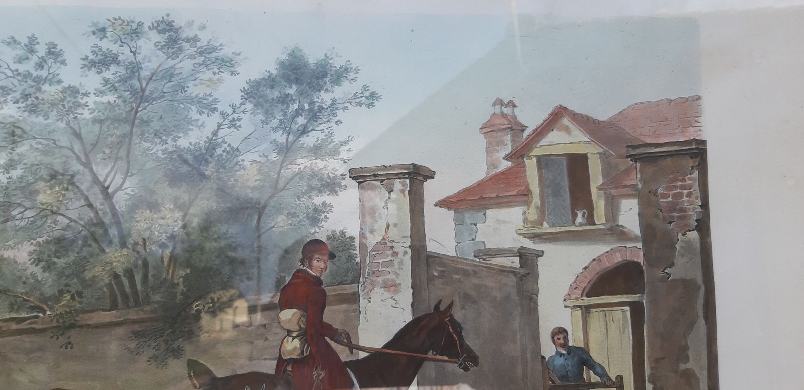 English Engraving By Carl Vernet "Entrance To The Stable" photo vinterior