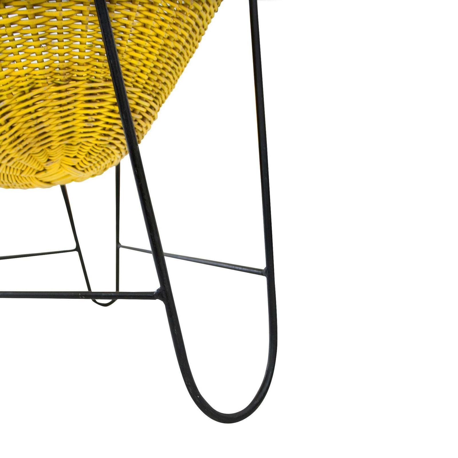 Mathieu Matégot "Wicker" Chair Made With Iron And Natural Fiber, France, 1950 photo buy
