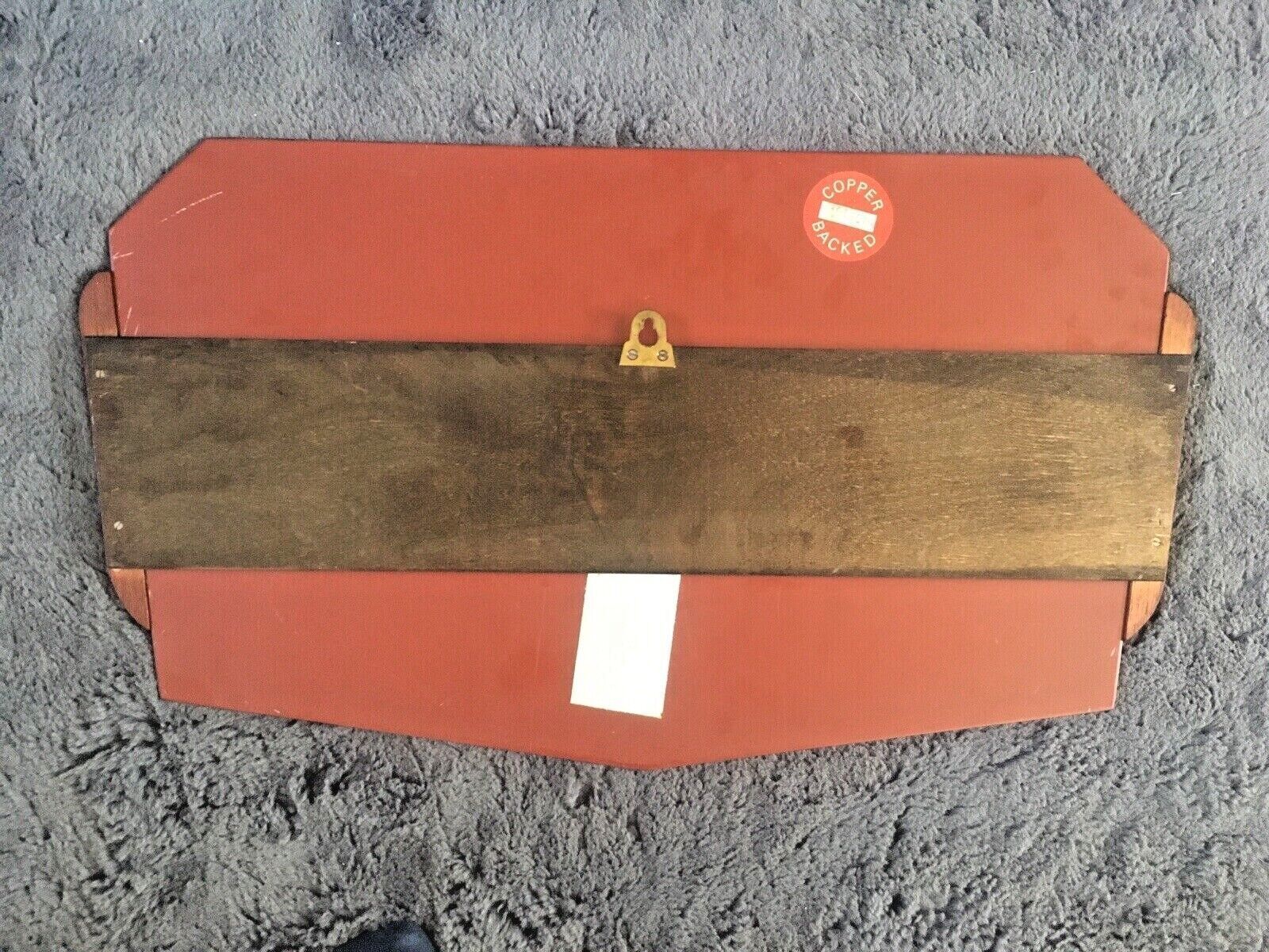 1970's Mid Century Modern Teak Bevelled Edge Multi Faceted Over Mantel Mirror photo buy