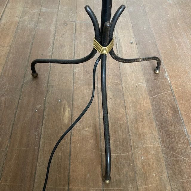 Mid Century Black And Brass Twist Floor Lamp photo furniture
