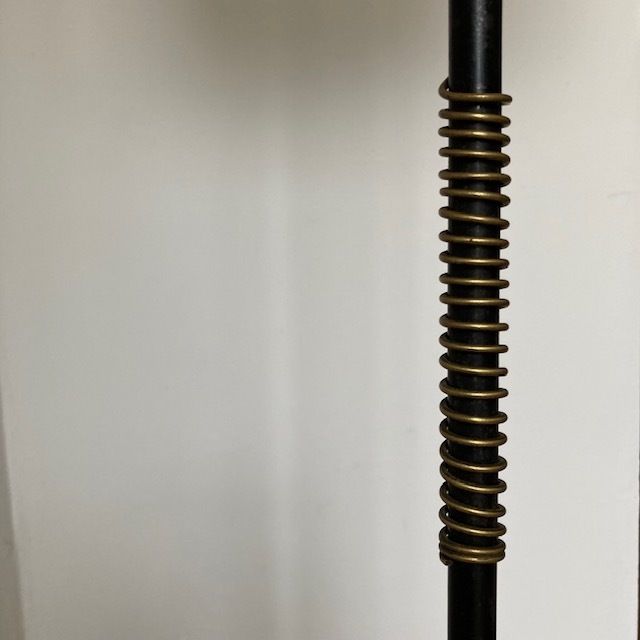 Mid Century Black And Brass Twist Floor Lamp photo vinterior