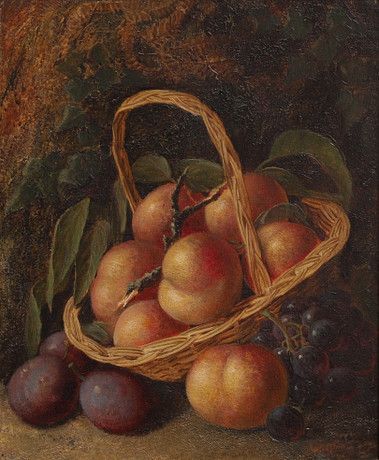 Vincent Clare (1855 1930). Still Life Study Of Plums And Grapes photo Art