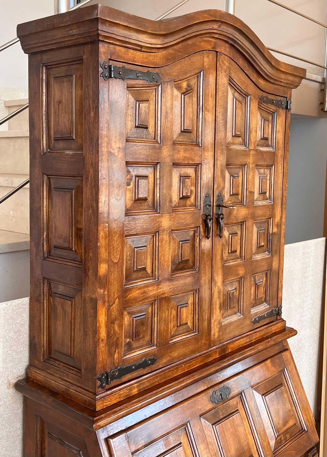 Late 19th Century Spanish Walnut Bureau Bookcase ‘Secretaire’ photo buy