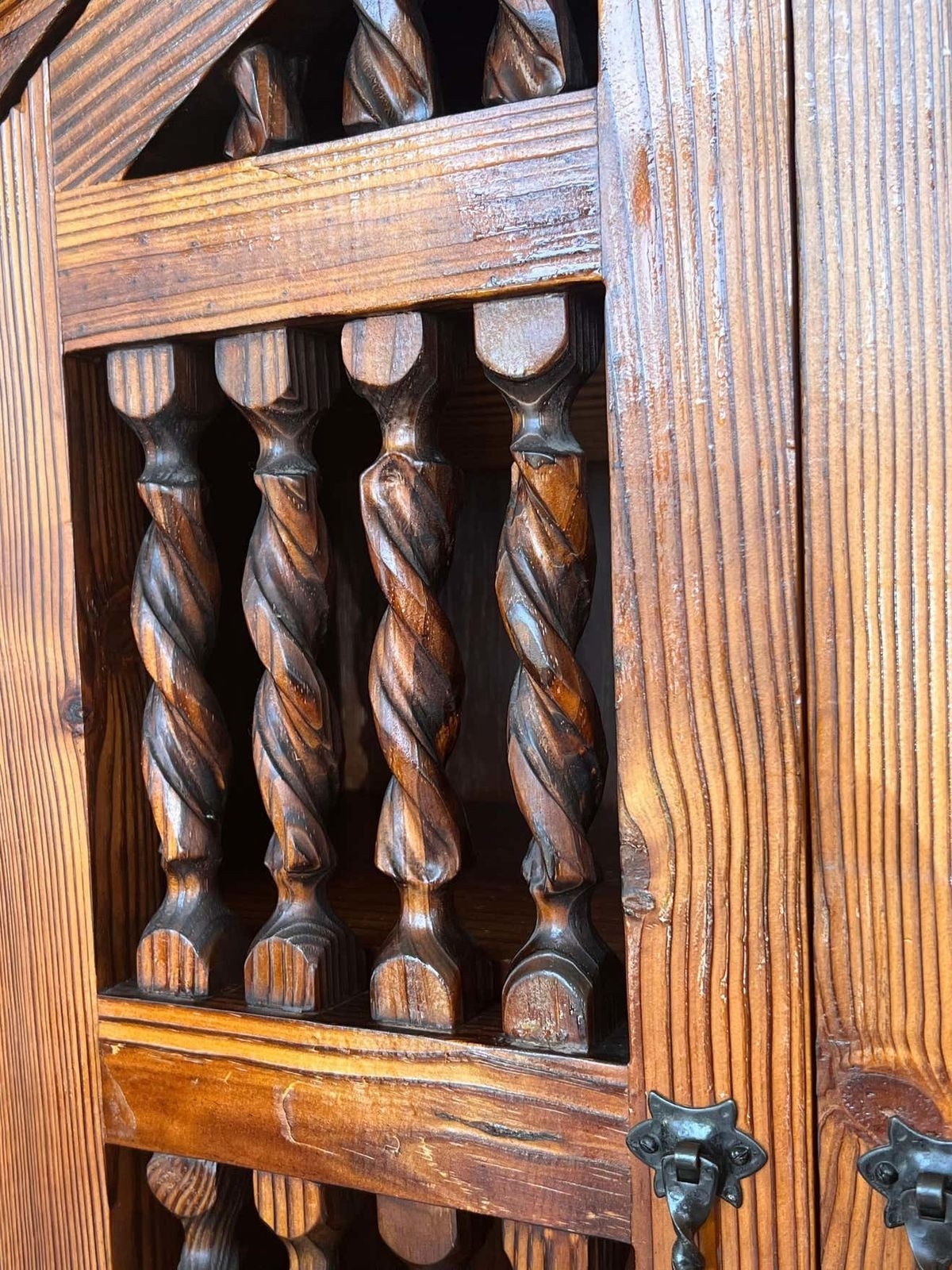 20th Century Cupboard Or Cabinet Pine Spain, Restored photo vintage