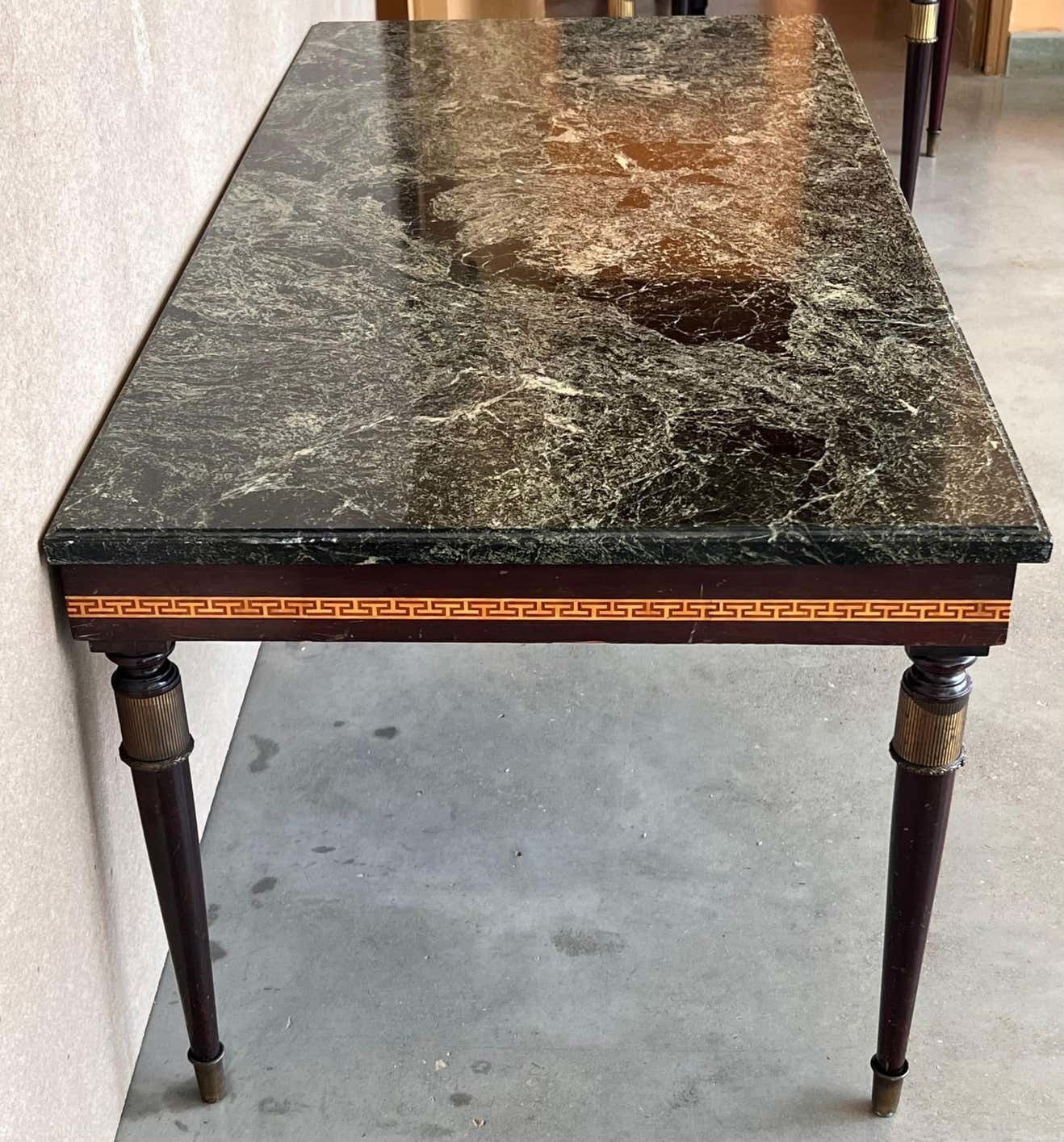 Mobilier Ensemble de trois tables basses modernistes italiennes mid-century à montures en bronze photo