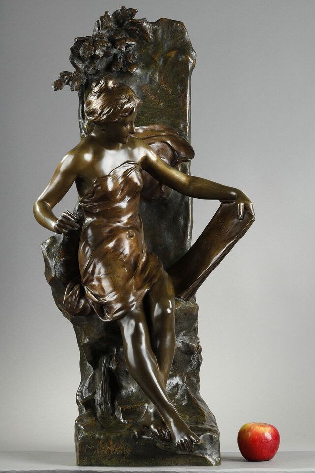 Sculpture Memoria In Patinated Bronze Signed Emile Louis Picault Late 19th Century photo furniture