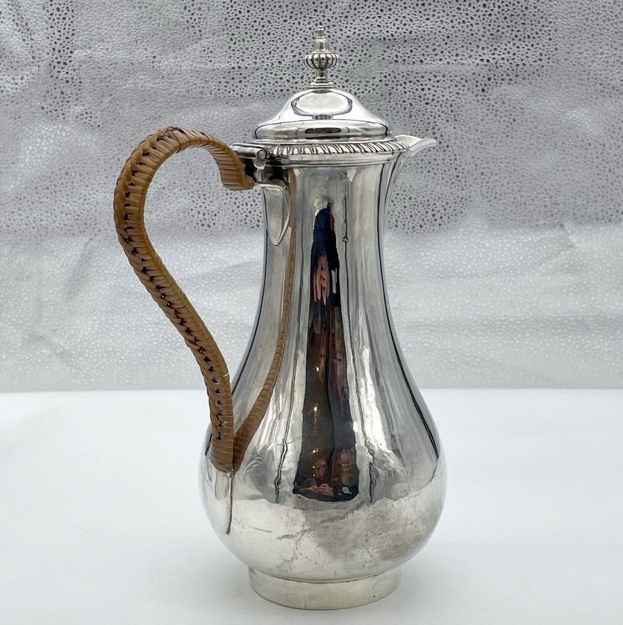 Mid 18th Century Antique George II Silver Coffee Jug London 1759 Augustin Le Sage photo 1250.0