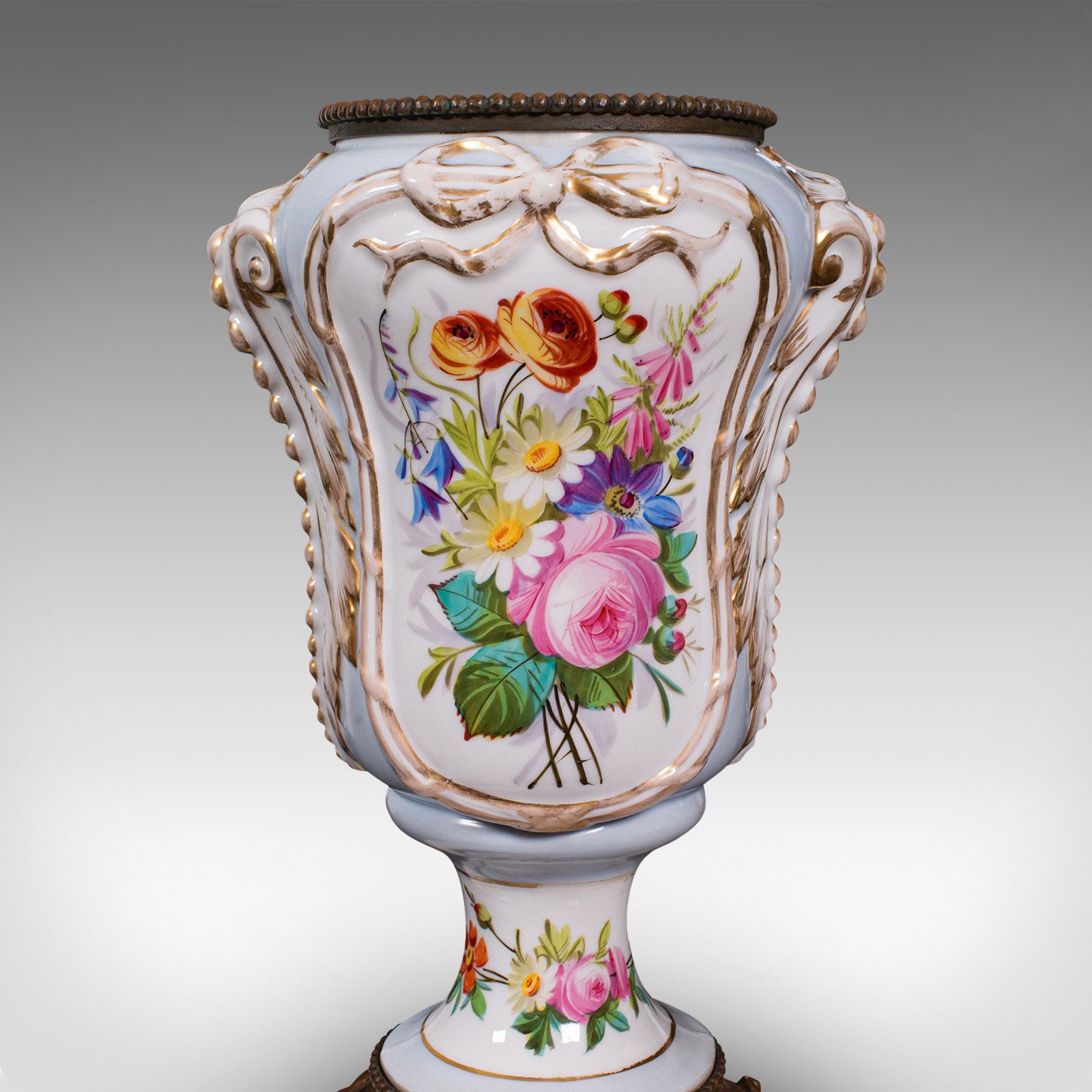Antique Mantlepiece Vase, French, Ceramic, Planter, Jardiniere, 1900 photo furniture