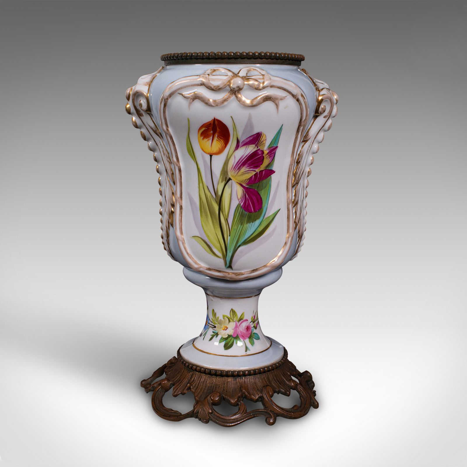 Antique Mantlepiece Vase, French, Ceramic, Planter, Jardiniere, 1900 photo vinterior