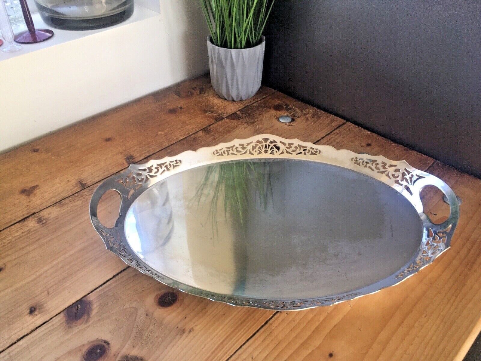 Antique Art Nouveau Cooper Bros Epns Galleried Butlers Bar Drinks Serving Tray photo furniture