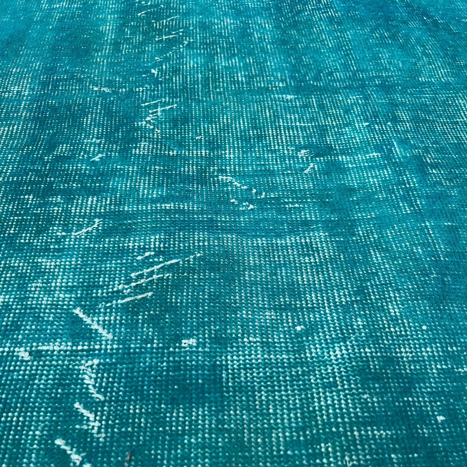 Distressed Turkish Narrow Runner 305 X 80 Cm Wool Vintage Rug Runner, Overdyed Blue Rug Runner photo buy