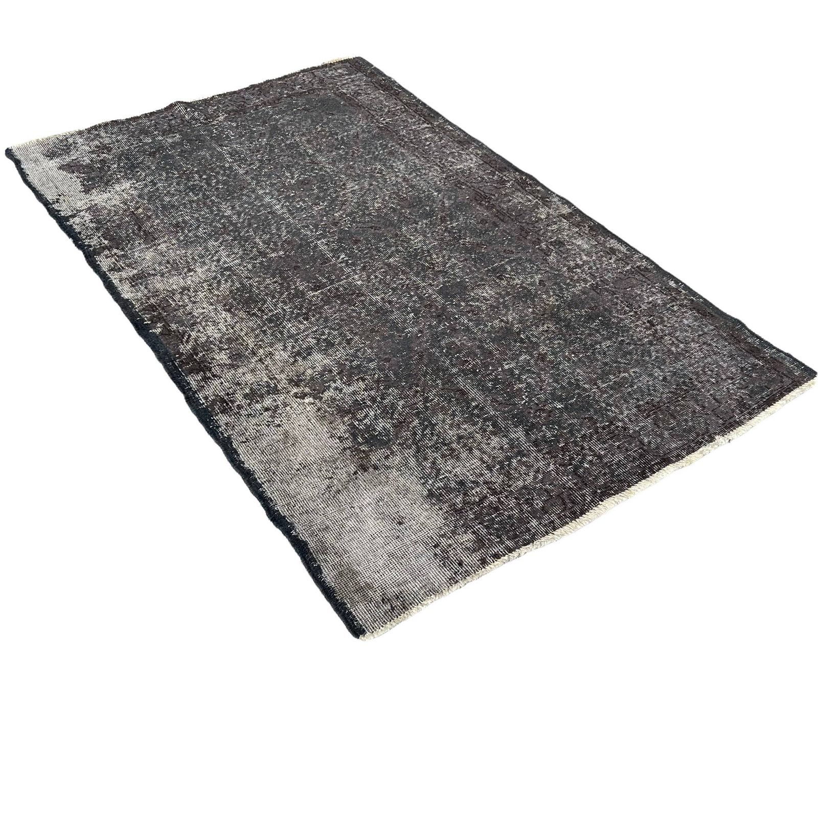 Distressed Turkish Rug 194 X 117 Cm Wool Vintage Rug, Over Dyed Gray photo furniture