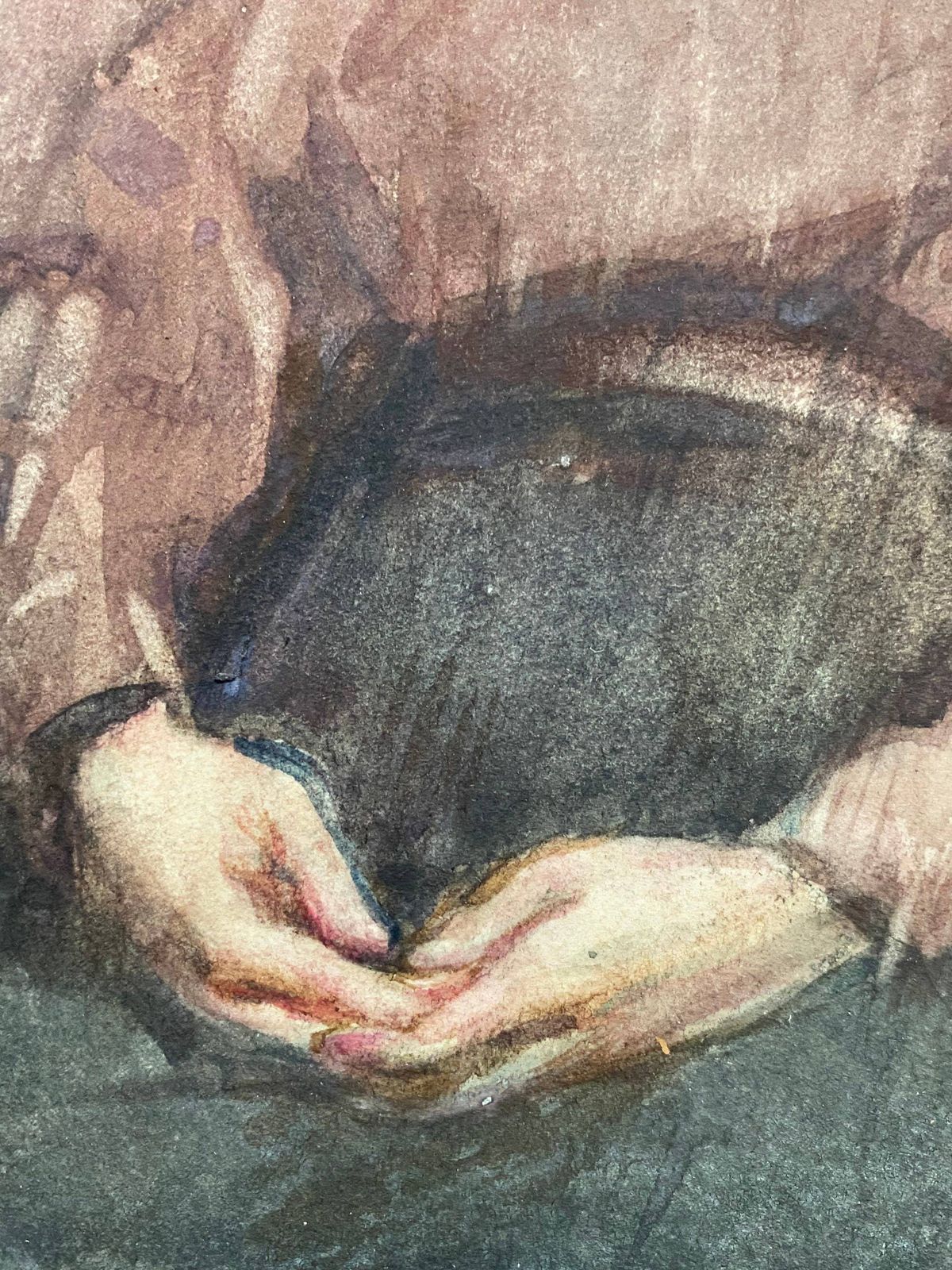 Robert Hope [1869 1936] Scottish Artist Rsa, Watercolour On Card Of Young Girl. photo Art