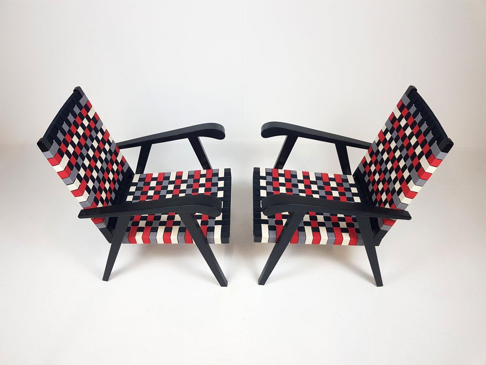 Set Of Unique Modernist Armchairs, 1950's photo for sale
