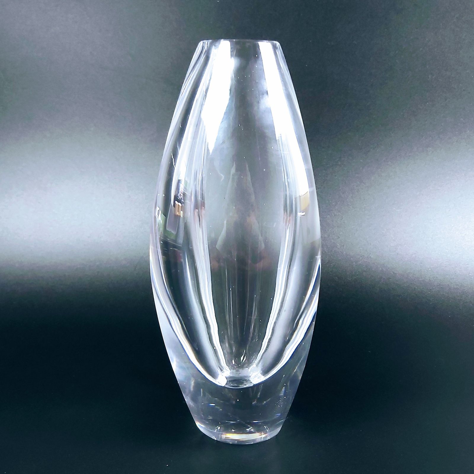Signed Mid Century Scandinavian "Ventana" Glass Vase By Mona Morales Schildt For Kosta, Sweden, 1950s photo for sale