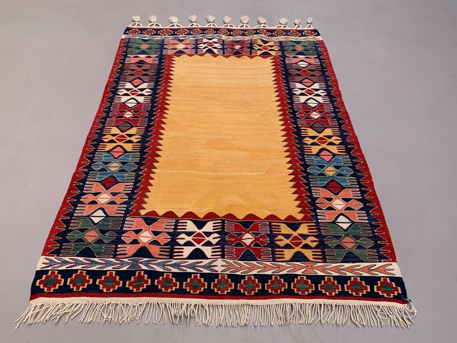 Turkish Ushak Kilim Rug 155x111 Cm Shabby Vintage Wool Decor Kelim Medium photo furniture