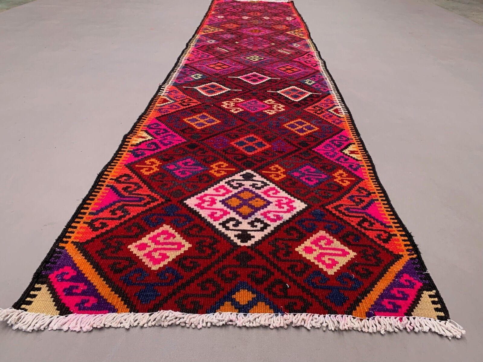 Old Turkish Kilim Runner 375x82 Cm, Vintage Kelim Rug, Long And Narrow photo furniture