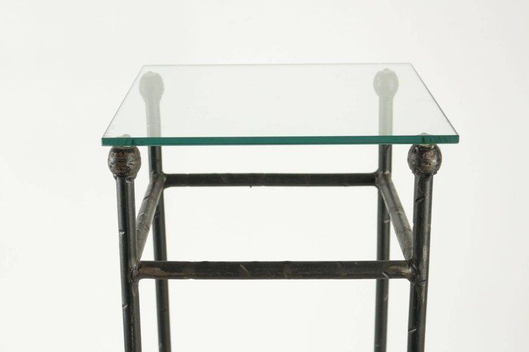 Two Consoles In Wrought Iron Under Glass In An Industrial Style 20th Century photo vinterior