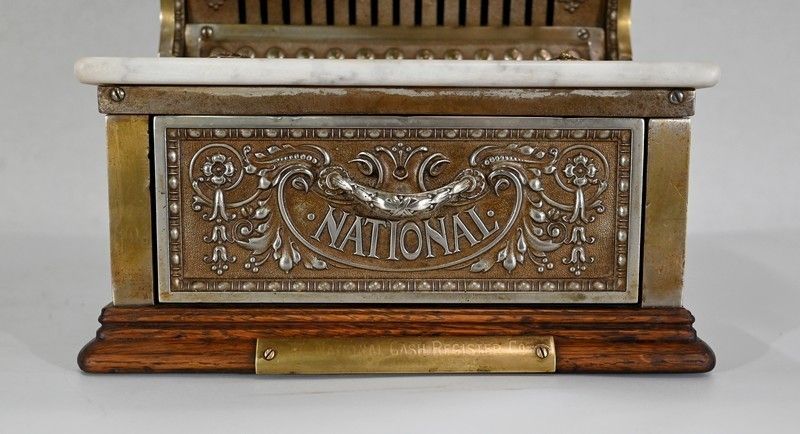 photo vinterior Small Cash Register Model In Chiseled Bronze, "National Cash Register Co.", Model 312   Early 20th Century