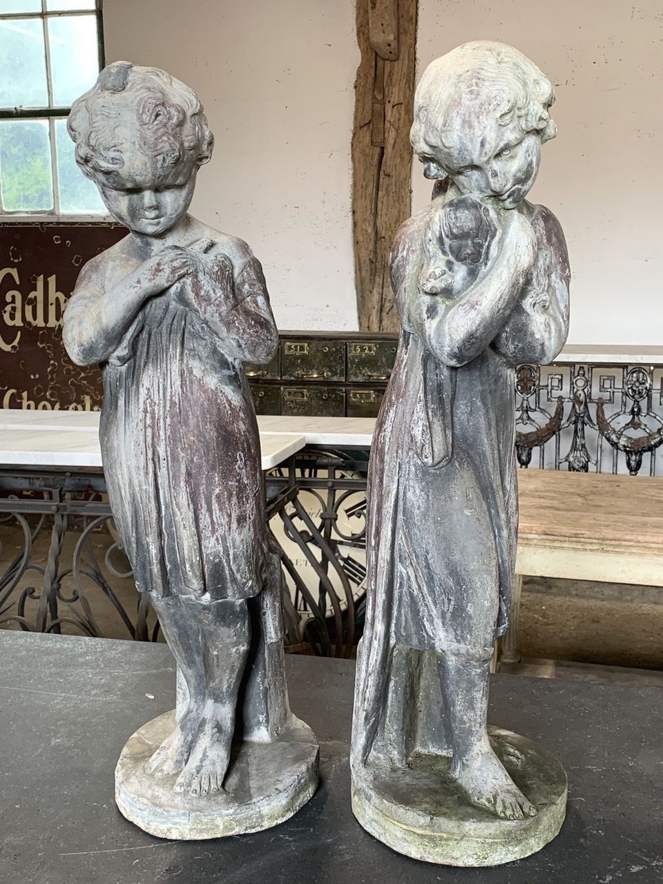 Pair Of 19th Century Lead Statues photo 2950.0
