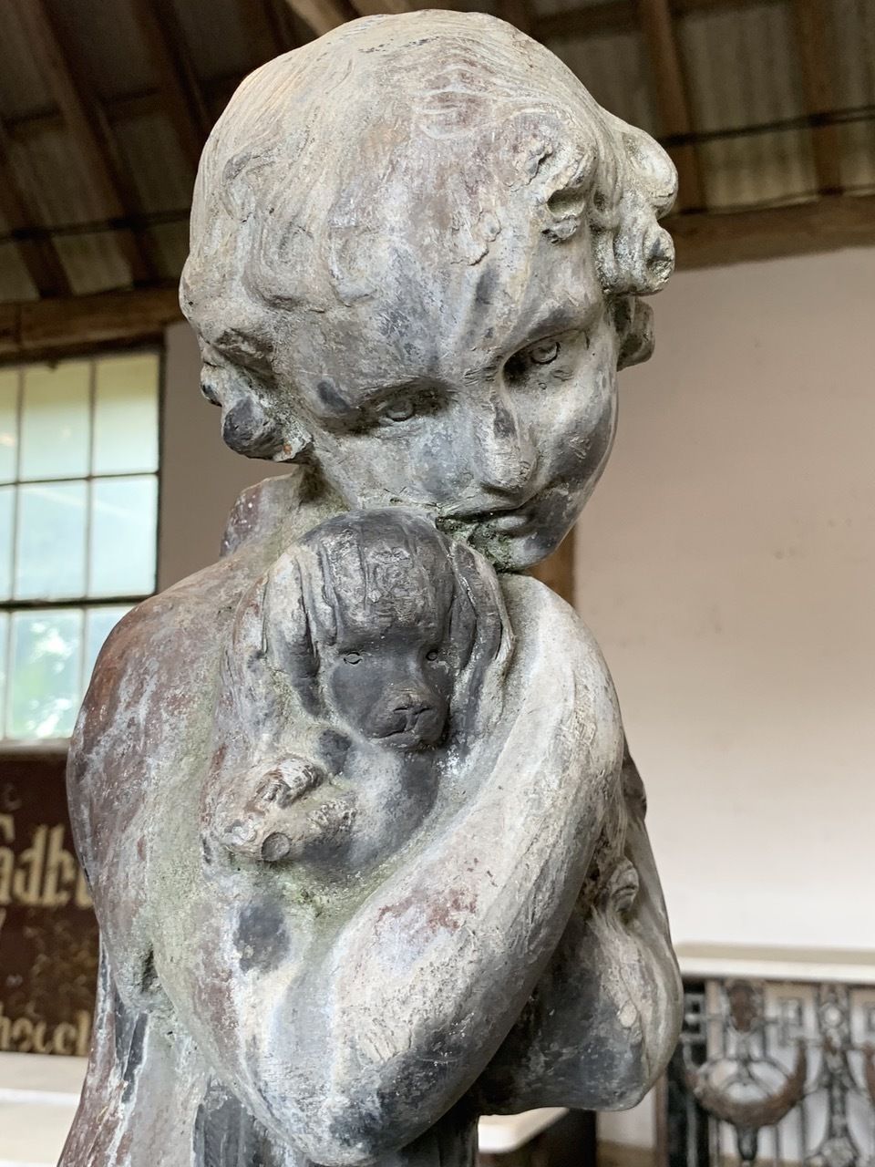 photo furniture Pair Of 19th Century Lead Statues