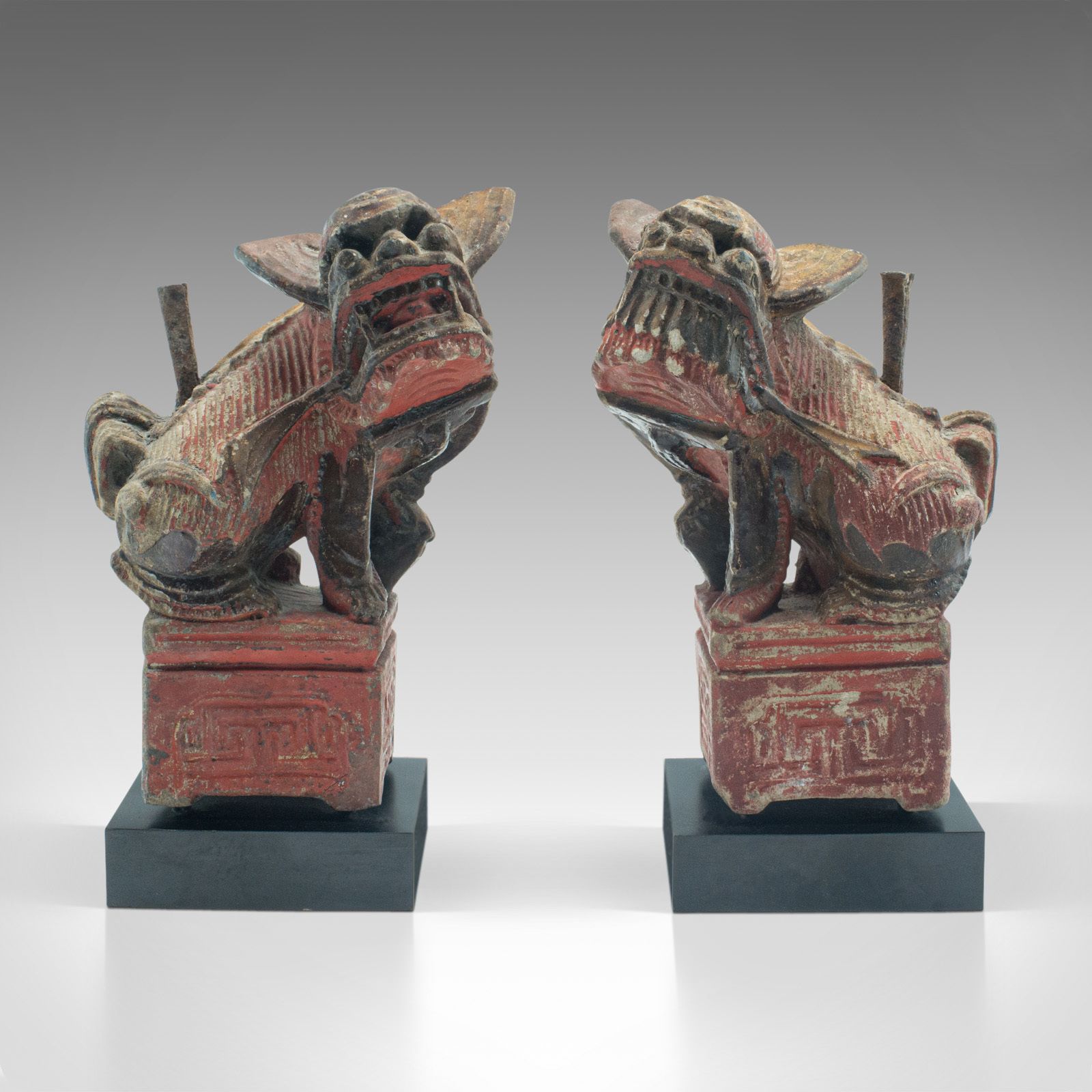 Pair, Antique Incense Burners, Decorative Censer, Bookends photo furniture